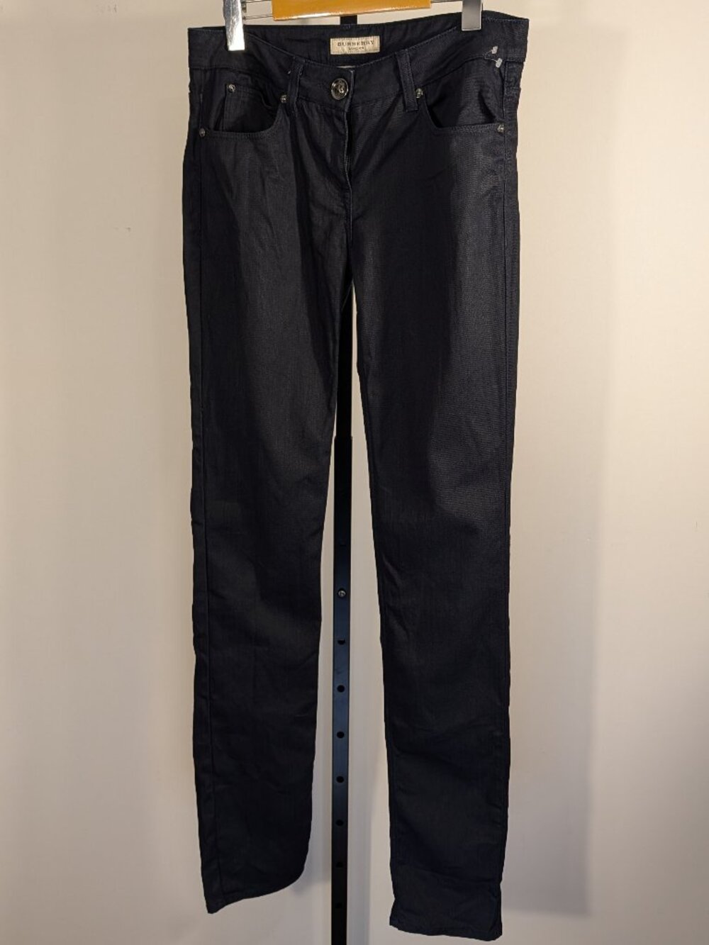 Burberry London Coated Black Jeans | Slim Straight Leg | UK 8 / US 6